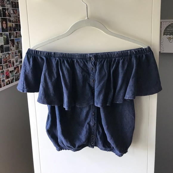 Free People off the shoulder cotton blouse - Picture 1 of 4